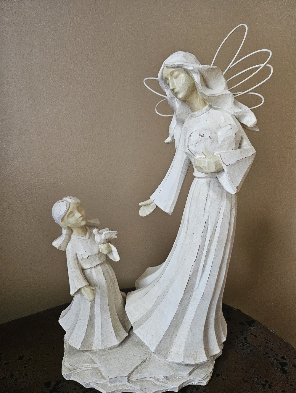 Handcrafted Amtique White Angel Figurine - Home Art Statue